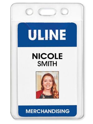 Name Badge Holders - 2 x 3, Black, Tall, Armband S-14782BL - Uline