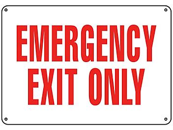 "Emergency Exit Only" Sign - Plastic S-14796P