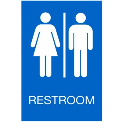 Unisex "Restroom" Sign - Vinyl, Adhesive-Backed