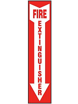 "Fire Extinguisher" Arrow Down Sign - Vinyl, Adhesive-Backed S-14801V