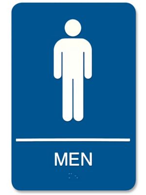 blue men bathroom logo