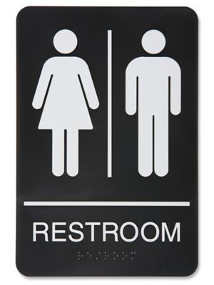  Plastic Restroom Sign - Unisex "Restroom"