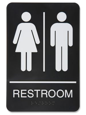 Plastic Restroom Sign Unisex Black S 14806bl Uline