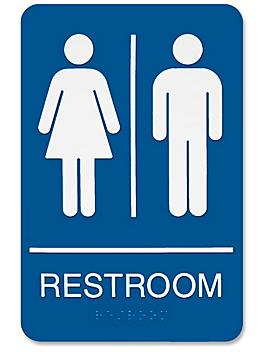 Plastic Restroom Sign - Unisex, Blue S-14806BLU