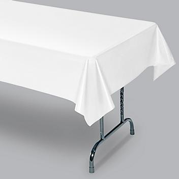 Plastic Tablecloths - 54 x 108", White S-14835W