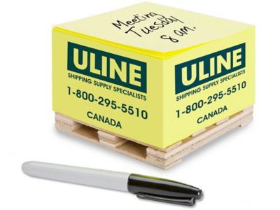 Uline – Feuillets autocollants sur palette – Jaune S-14865 - Uline