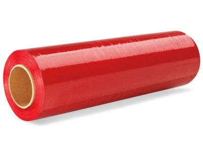 Uline Color Tinted Stretch Wrap - Cast, 120 gauge, 18" x 1,000', Red S-14923R