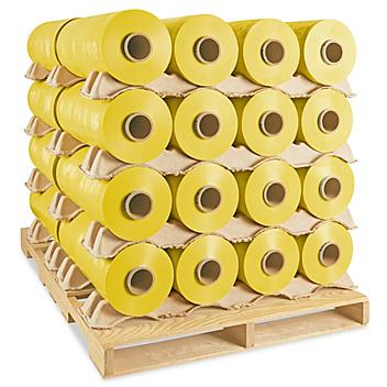 Uline Machine Length Wrap Skid Lot - Cast, 80 gauge, 20" x 6,000', Yellow S-14928S