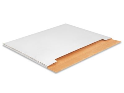 28 x 22 x 1/4 Jumbo White Fold-Over Mailers S-15021 - Uline