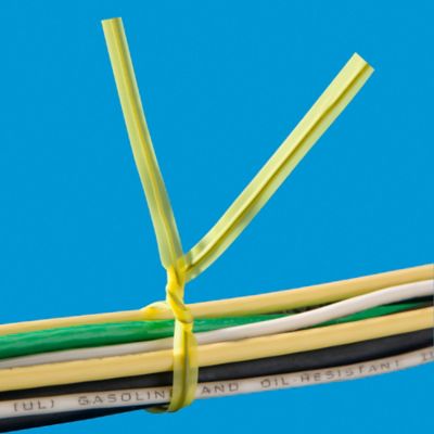 Plastic Pre-Cut Twist Ties - 7", Yellow S-15025Y
