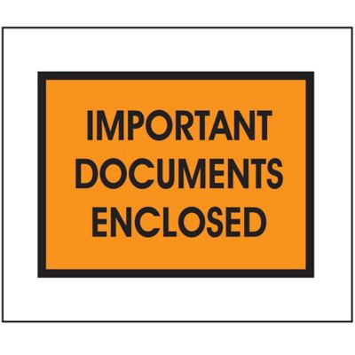 Sobres para Listas de Empaque "Important Documents Enclosed