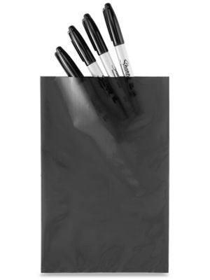 6 x 9" 2 Mil Colored Poly Bags - Black S-15157BL