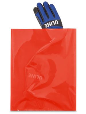 12 x 15" 2 Mil Colored Poly Bags - Red S-15160R