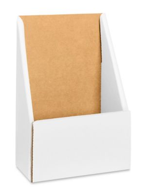 Pop Displays Counter Pamphlet Holder - 4 x 2 x 7, White - ULINE - Bundle of 50 - S-15194