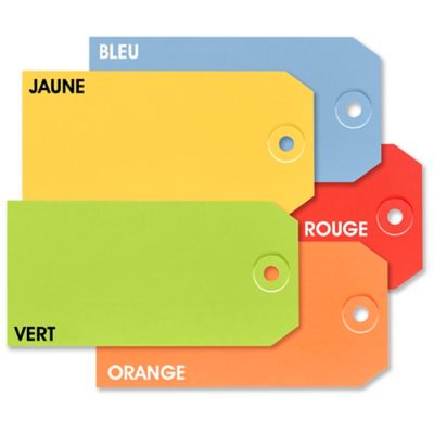 Assorted Color Shipping Tags - #5, 4 3/4 x 2 3/8", Plain S-15229PLAIN
