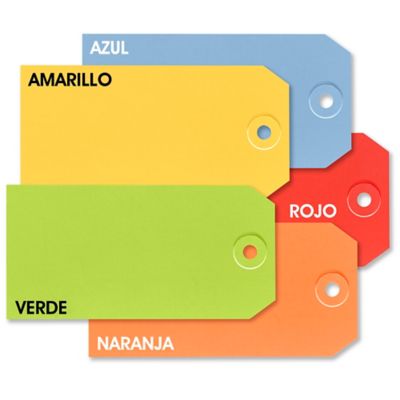  Etiquetas Colgantes de Varios Colores para Envíos - #5, 4 3/4 x 2 3/8"