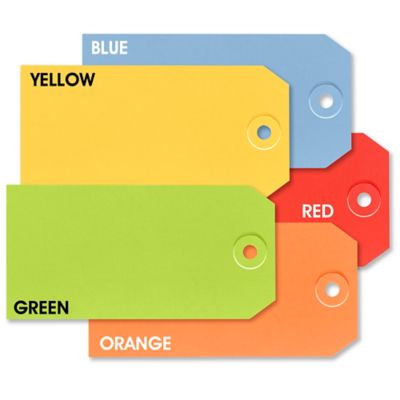  Assorted Color Shipping Tags - #5, 4 3/4 x 2 3/8"