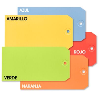  Etiquetas Colgantes de Varios Colores para Envíos - #8, 6 1/4 x 3 1/8"