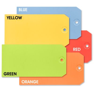  Assorted Color Shipping Tags - #8, 6 1/4 x 3 1/8"