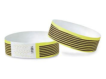 Tyvek&reg; Wristbands - Stripes, Neon Yellow S-15232Y