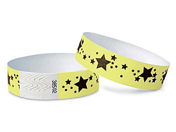 Tyvek&reg; Wristbands - Stars, Neon Yellow S-15233Y