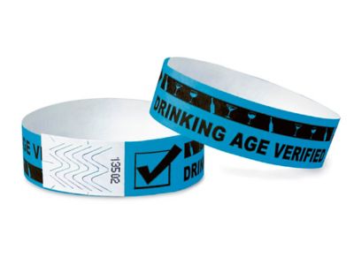 Tyvek&reg; Wristbands - "Drinking Age Verified", Neon Blue S-15235BLU