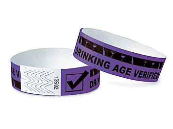 Tyvek&reg; Wristbands - "Drinking Age Verified", Purple S-15235PUR