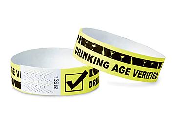 Tyvek&reg; Wristbands - "Drinking Age Verified", Neon Yellow S-15235Y