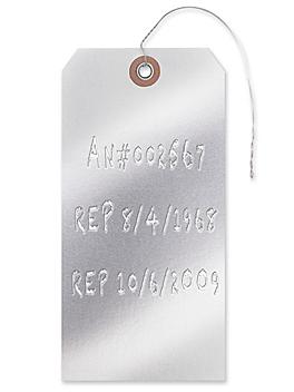 Embossable Tags - #8, 6 1/4 x 3 1/8", Pre-wired S-15239PW