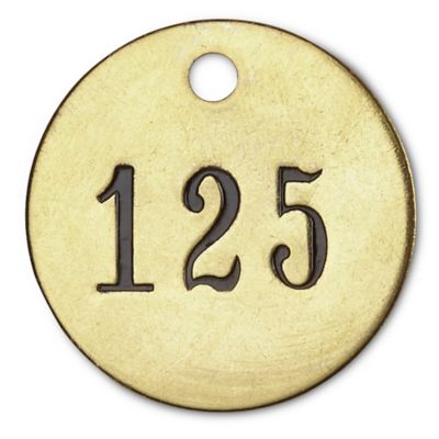 Metal Tags - Brass, 1 1/2" Circle, #101-200 S-15241