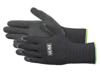 Uline Super Gription&reg; Flex Latex Coated Gloves - Black, Large S-15333BL-L