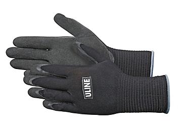 Uline Super Gription&reg; Flex Latex Coated Gloves - Black, XL S-15333BL-X