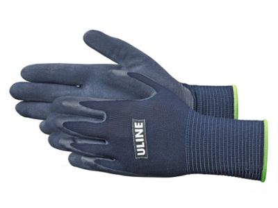 Uline Super Gription® Flex Latex Coated Gloves - Blue, Large