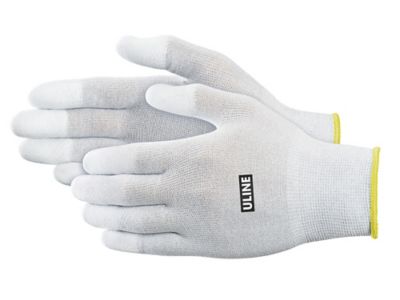 Uline Polyurethane Coated Gloves - White, Small S-14316S - Uline