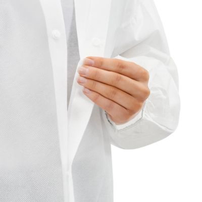 Leutenant(警部補)以上の白色の制服 USA Uline Economy Lab Coat with No Pockets, Snap Front - White, Medium