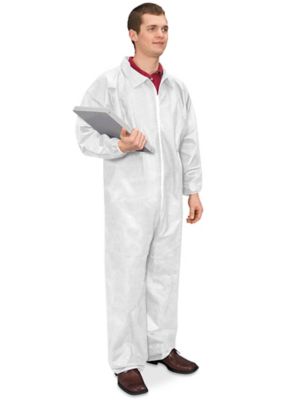 Uline Economy Elastic Coverall, Zip Front