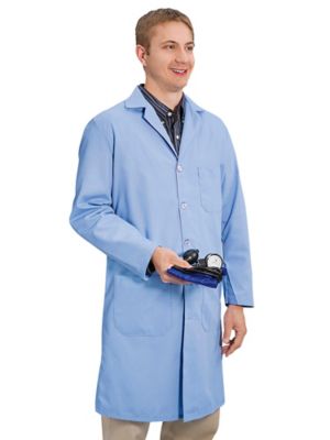 Men's Lab Coat - Blue, Size 48 S-15376BLU48 - Uline