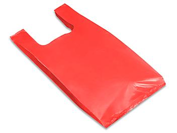 T-Shirt Bags - 10 x 6 x 21", Red S-15379R
