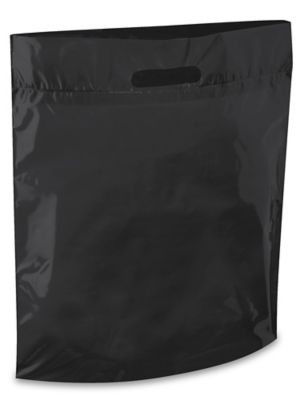 Die Cut Handle Bags - 15 x 18 x 4", Black S-15385BL