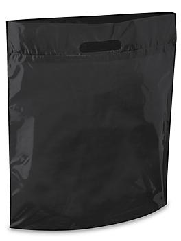 Die Cut Handle Bags - 15 x 18 x 4", Black S-15385BL