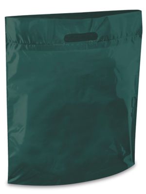 16 x 4 x 24 Dark Green Satin High Density Plastic Bags - 0.75 Mil