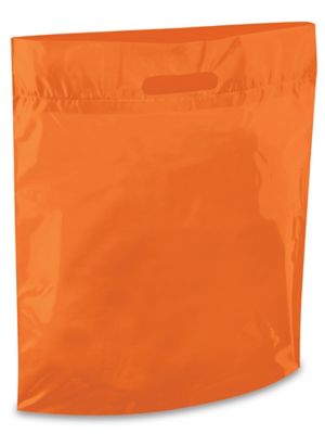 Die Cut Handle Bags - 15 x 18 x 4", Orange S-15385O