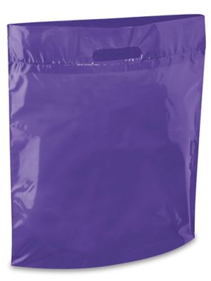 Die Cut Handle Bags - 15 x 18 x 4", Purple S-15385PUR
