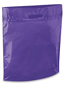 Die Cut Handle Bags - 15 x 18 x 4", Purple S-15385PUR