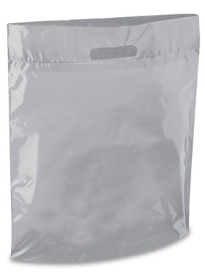 Die Cut Handle Bags - 15 x 18 x 4", Silver S-15385SIL