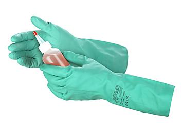 Ansell AlphaTec&reg; Sol-Vex&reg; Chemical Resistant Nitrile Gloves - Flock-Lined, 13", 15 Mil, Large S-15398L