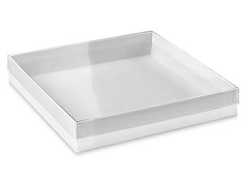 Clear Lid Boxes with White Base - 6 x 6 x 1" S-15399