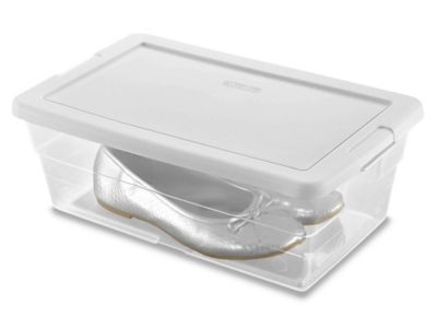 Shoe Storage Box Containers Clear Sneaker Box Plastic Stackable Boot & Shoe  Boxes with Lids 4 Packs