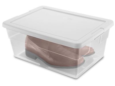 Plastic Shoe Boxes - 16 x 12 x 7, 16 Quarts