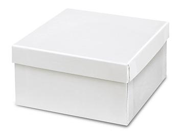 Jewelry Boxes - 3 1/2 x 3 1/2 x 2", White Gloss S-15422